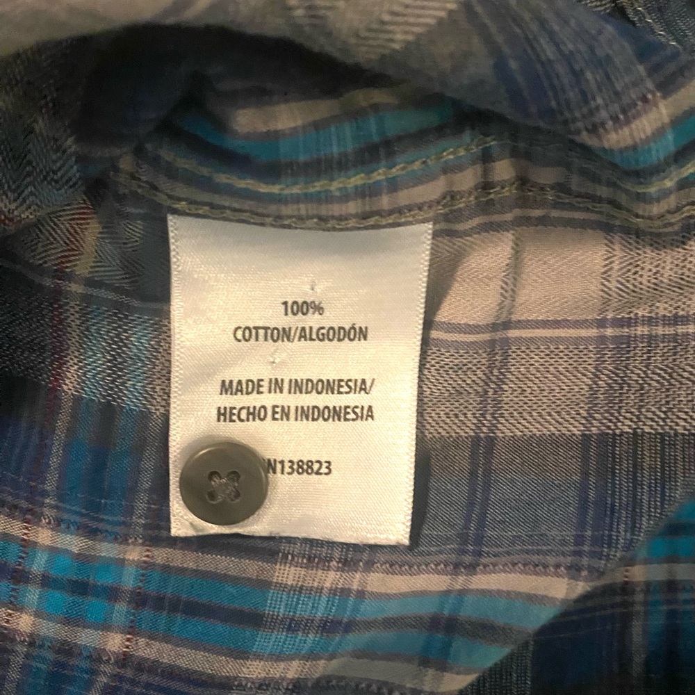 Men's Blue Plaid Shirt - Picture 6 of 6